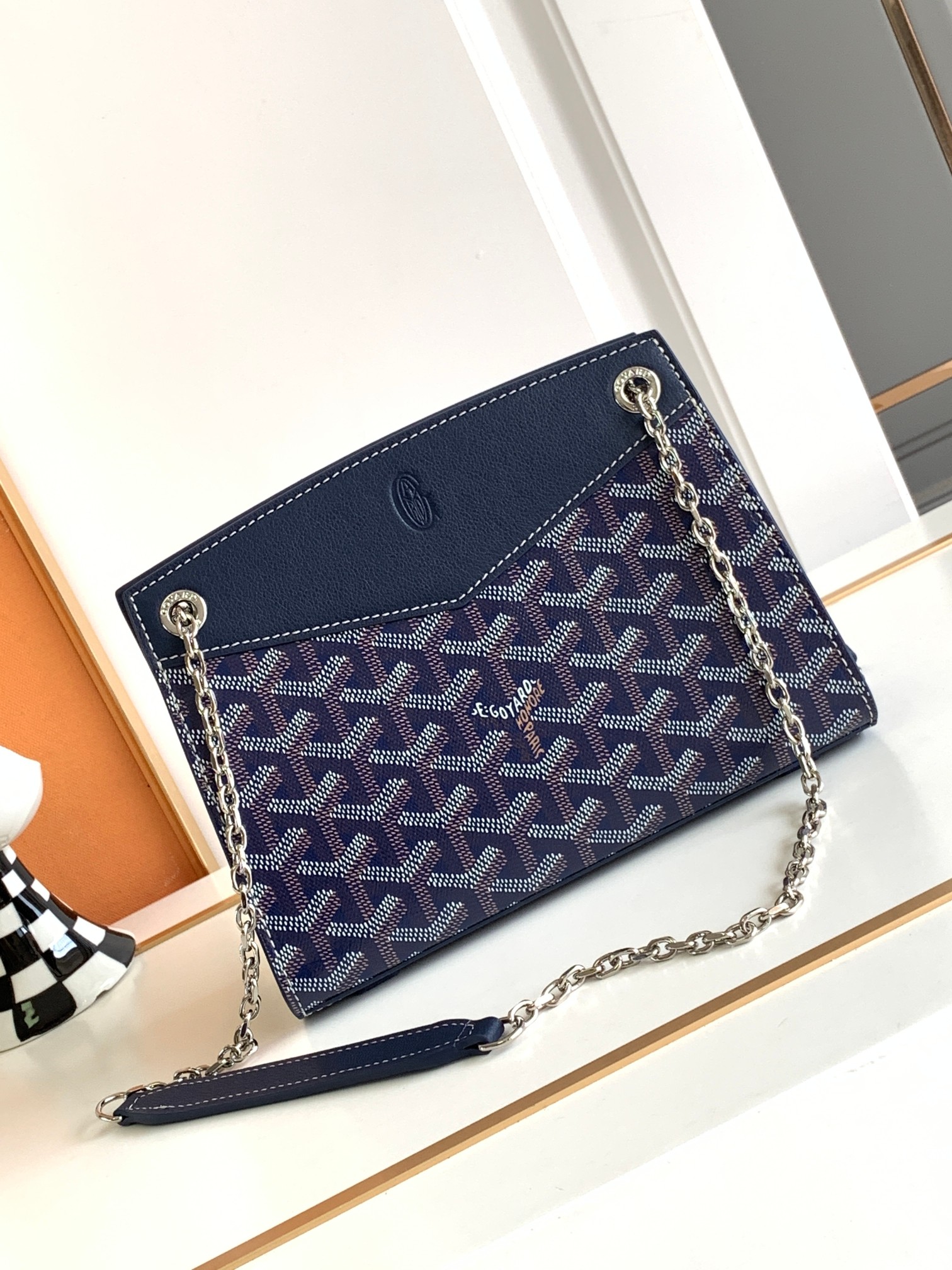 Rouette Structure Mini Shoulder Bag In Navy